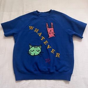 Forever 21 Women's Whatever Cat Bunny Graphic T-Shirt